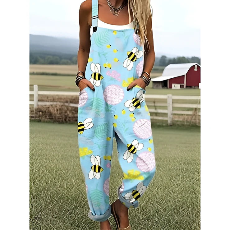 Blue Sky Bees Jumpsuit